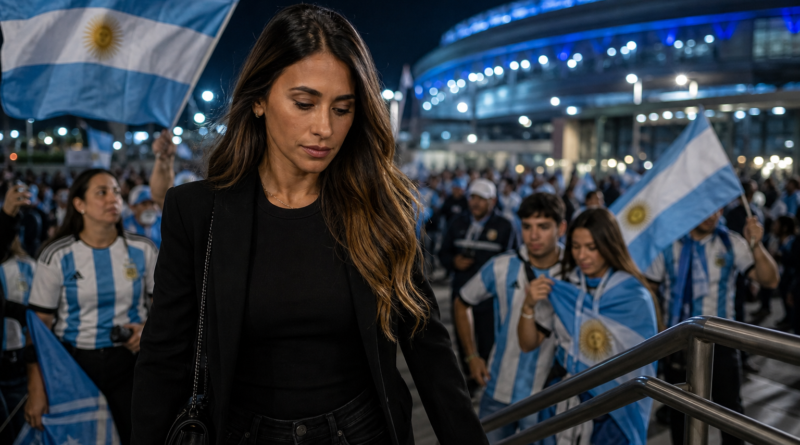 Representación editorial generada con IA sobre Antonela Roccuzzo y las parejas de la Albiceleste rompen el silencio tras la final: apoyo a los suyos y reclamos por el .