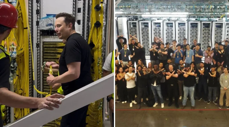 Elon Musk y equipo de xAI en el supercluster Colossus de Memphis