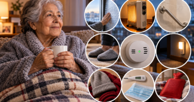 Adulto mayor protegido del frío en casa: recomendaciones para un invierno seguro