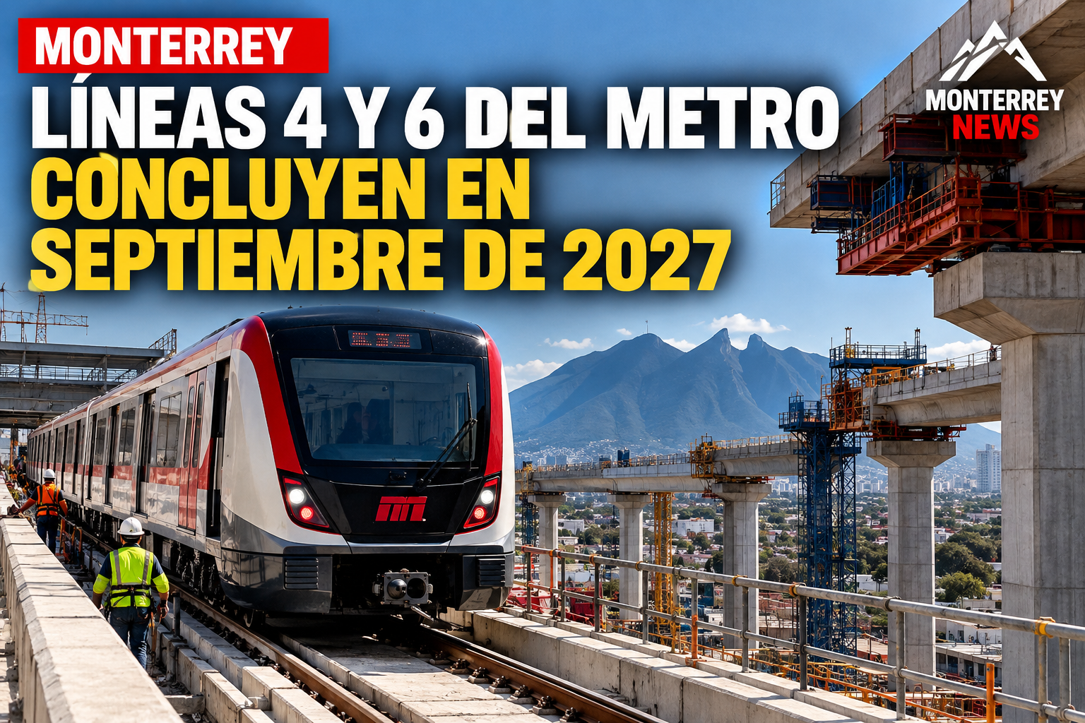 Ilustración editorial de las líneas 4 y 6 del Metro de Monterrey