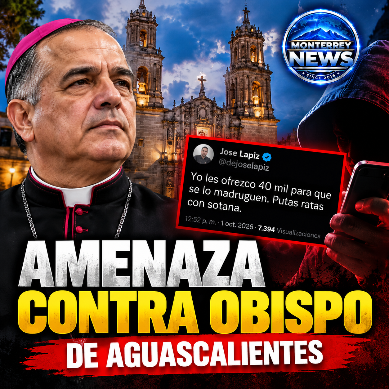 CEM alerta por presunta amenaza contra obispo de Aguascalientes