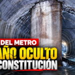 Ilustración generada con inteligencia artificial del colector pluvial y un pilote de concreto; portada editorial de la investigación sobre la Línea 4 del Metro de Monterrey