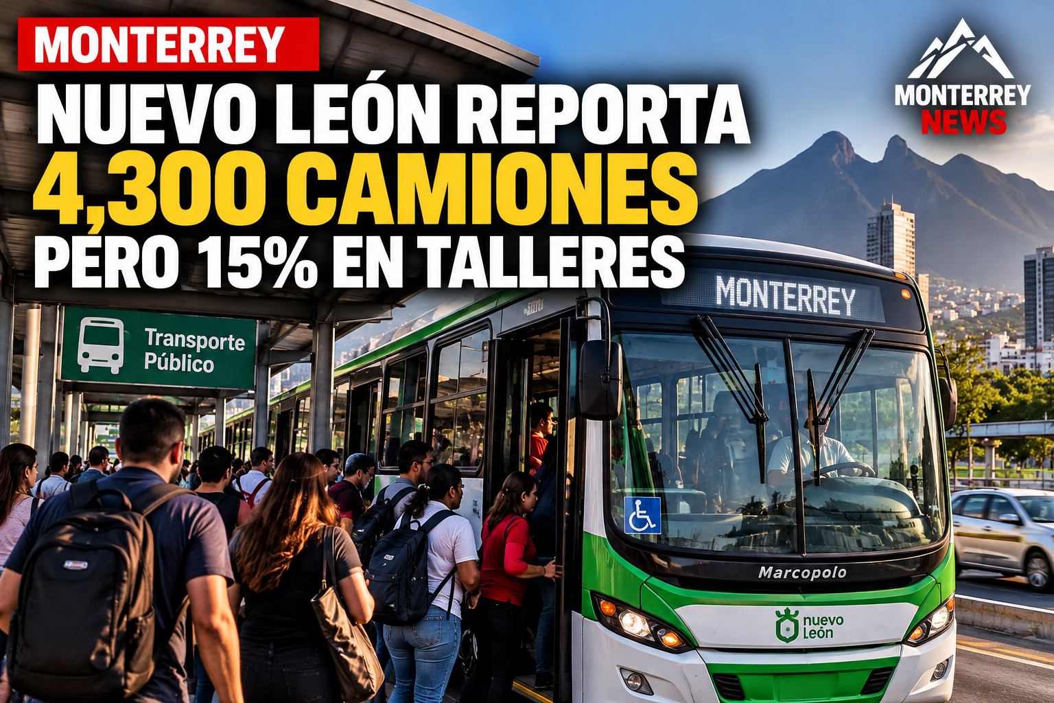 Imagen editorial: camiones urbanos de Nuevo León
