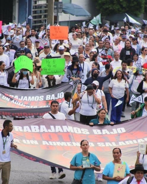 Fotografía aportada para la cobertura de las protestas del IMSS