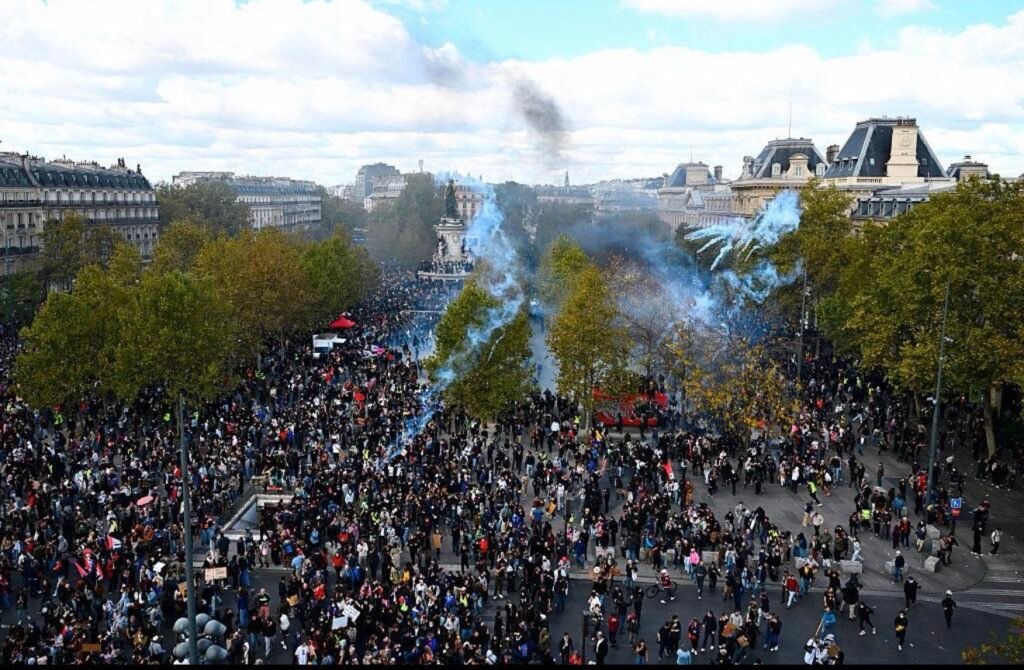 Fotografía de archivo de las protestas y disturbios en Francia, octubre de 2026