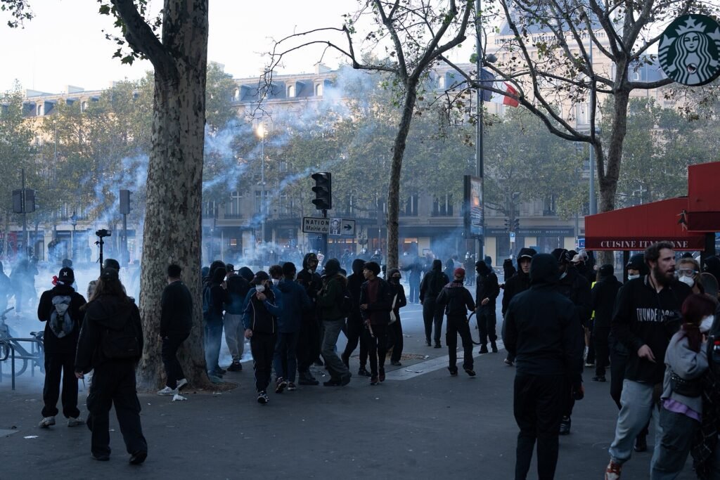 Fotografía de archivo de las protestas y disturbios en Francia, octubre de 2026