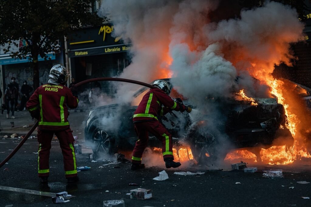 Fotografía de archivo de las protestas y disturbios en Francia, octubre de 2026
