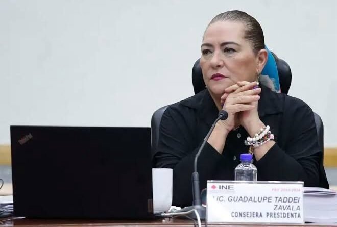 Imagen editorial sobre los señalamientos a Guadalupe Taddei y proveedores del INE