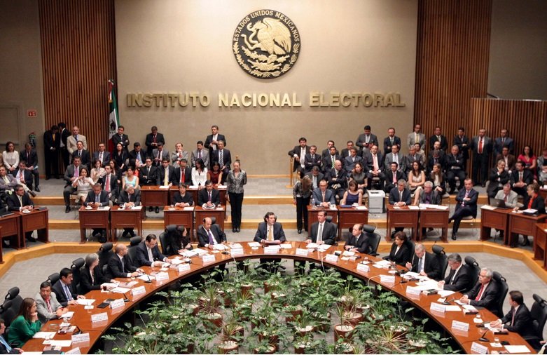 Vista de instalaciones del Instituto Nacional Electoral en México, fotografía de archivo de 2015